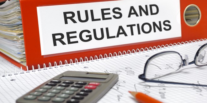 rules and regulations written on folder